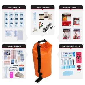 1 Person Comfort Survival Kit, Dry Bag