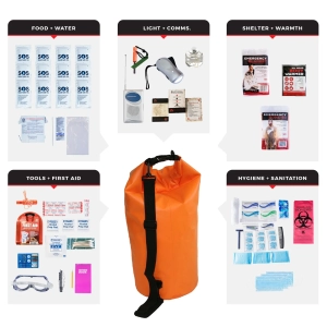 1 person essential survival kit dry bag waterproof emergency preparedness