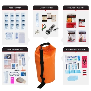 1 person comfort survival kit dry bag waterproof emergency preparedness