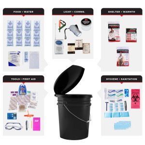 1 person essential survival kit bucket and lid emergency preparedness
